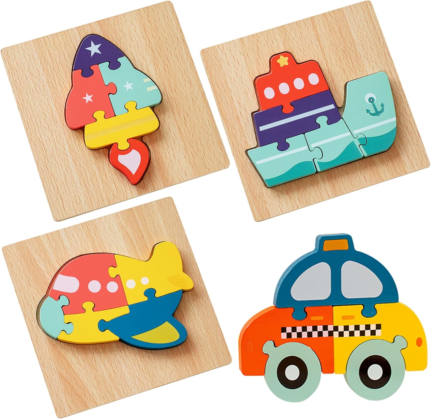 Puzzle en bois montessori pour enfants 1 à 4 ans