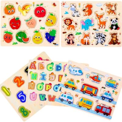 Puzzles en bois éducatifs Montessori pour bébés et enfants.