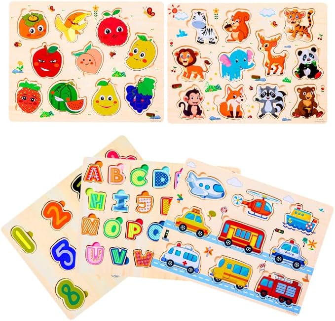 Puzzles en bois éducatifs Montessori pour bébés et enfants.