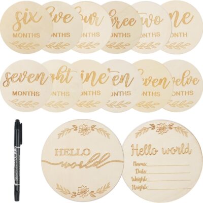 Set de panneaux en bois pour étapes et annonces bébé