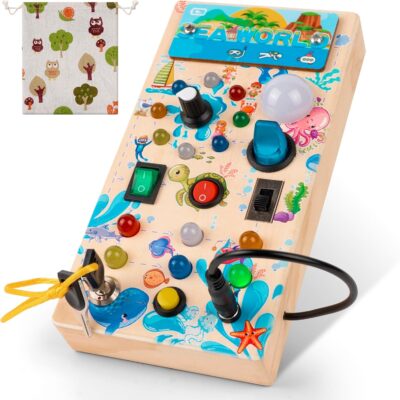 Table d'activités Montessori lumineuse en bois pour enfants 2-4 ans