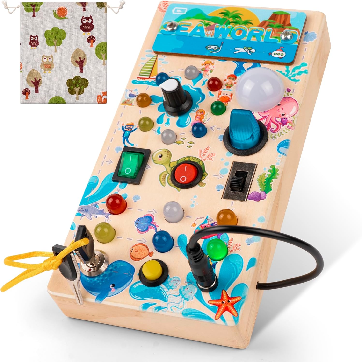 Table d'activités Montessori lumineuse en bois pour enfants 2-4 ans