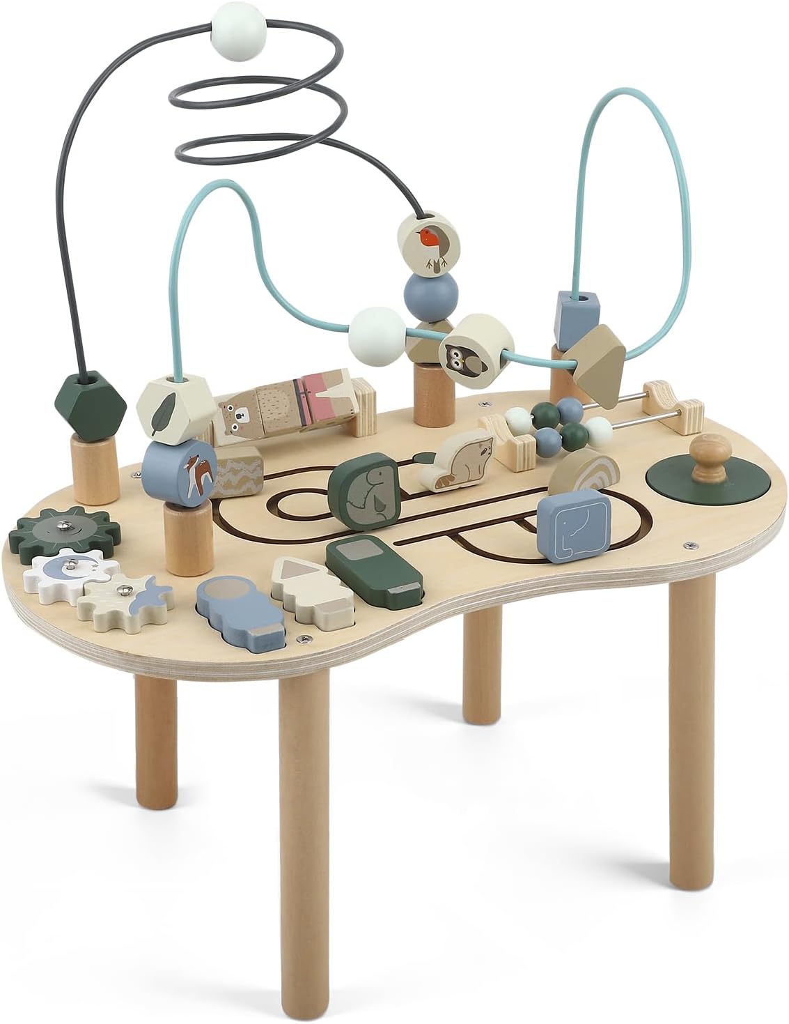 Table d'activités en bois Montessori 7 en 1 pour enfants dès 3 ans