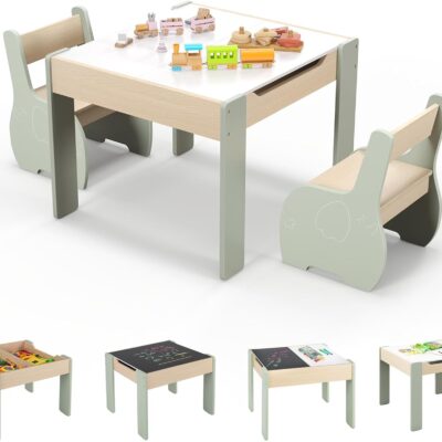 Table enfant multifonction avec chaises et rangement pour activités éducatives