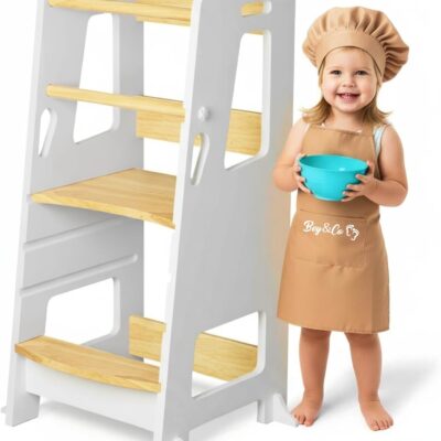 Tour d'observation Montessori en bois réglable pour enfants