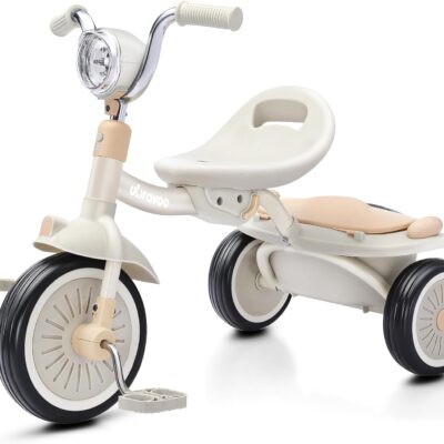 Tricycle pliable pour bébé avec pédales et lumières