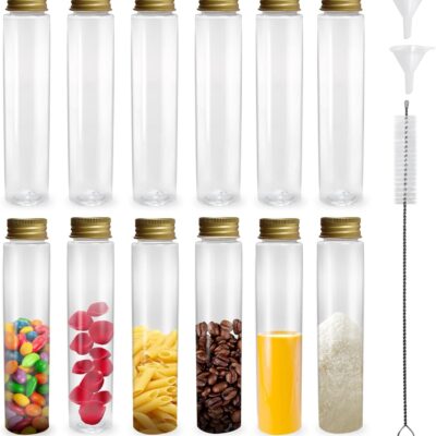 Tubes à essai sensoriels en plastique avec accessoires éducatifs 110 ml