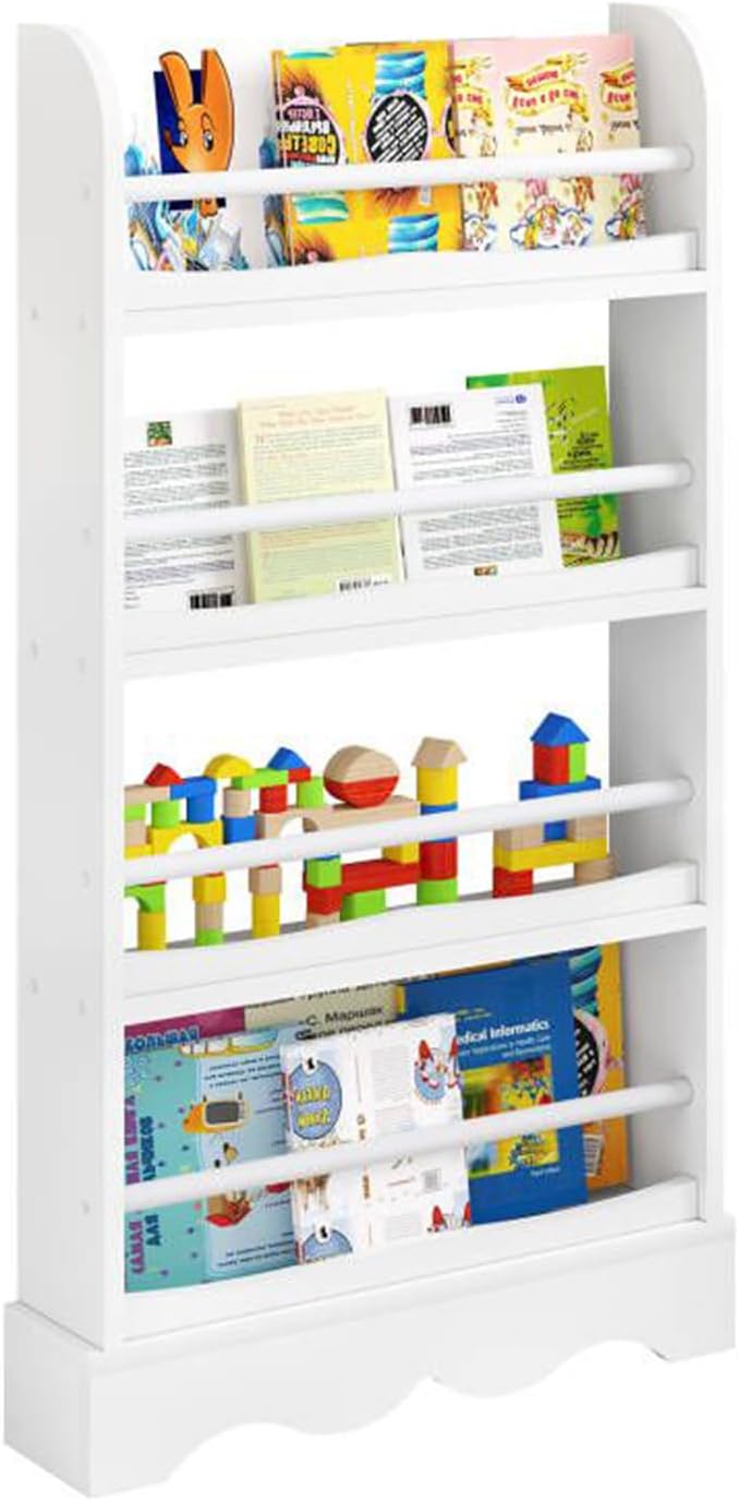 bibliothèque montessori pour enfants avec étagères ouvertes