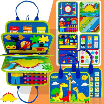 busy board montessori en feutre pour développement sensoriel et motricité fine