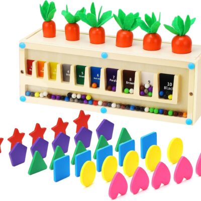 jeux montessori en bois 3-en-1 pour enfants 2-5 ans