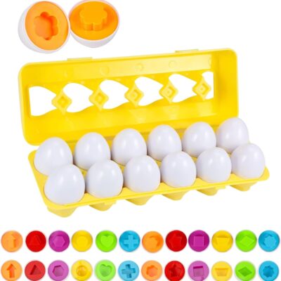 jouets montessori œufs éducatifs pour apprendre formes et couleurs