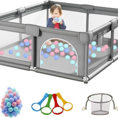 parc bébé modulable avec aire de jeux et protection anti-collision