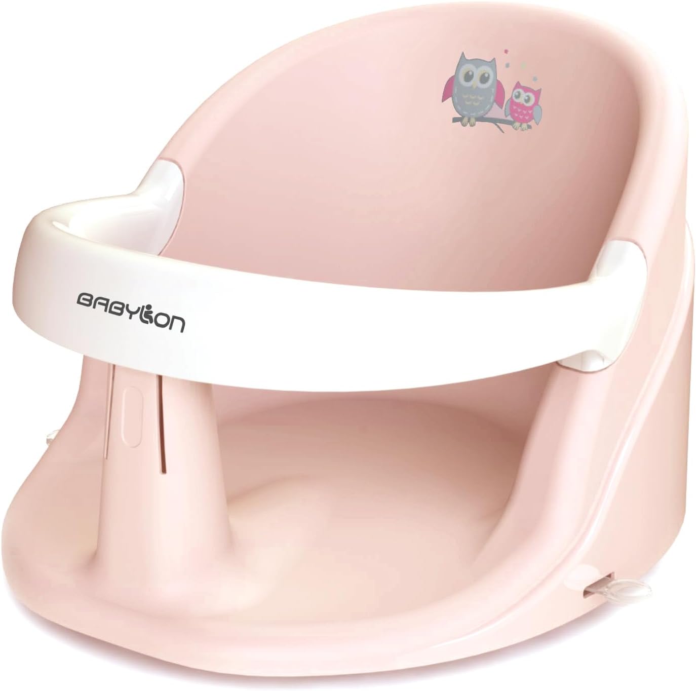siège de bain bébé antidérapant rose pour baignoire et douche