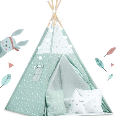 tente tipi montessori pour enfants avec accessoires et lumières