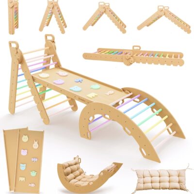 triangle de pikler montessori évolutif en bois pour bébé et enfant