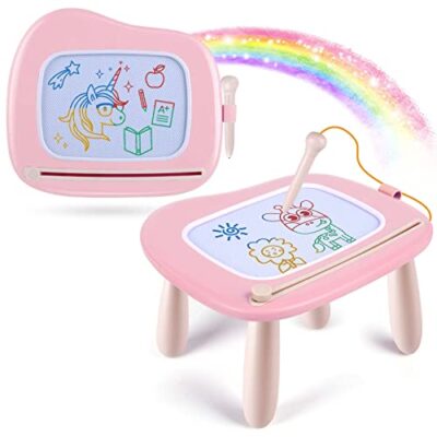Ardoise magique enfant avec pieds amovibles rose clair