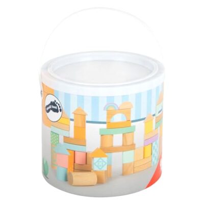Blocs de construction en bois enfant pastel 50 pièces