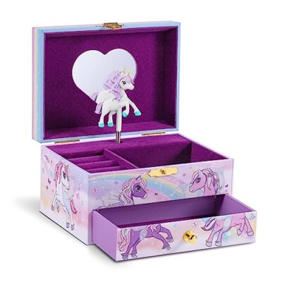 Boite a musique enfant licorne avec boite a bijoux