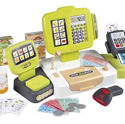 Caisse enregistreuse jouet bois : grande caisse Smoby