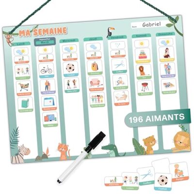 Calendrier apprentissage jours semaine enfant magnétique