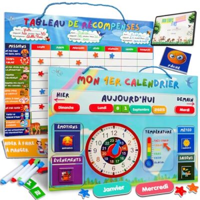 Calendrier educatif enfant avec tableau de récompense
