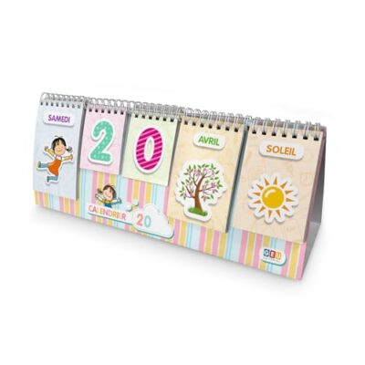 Calendrier educatif enfant interactif intemporel en francais