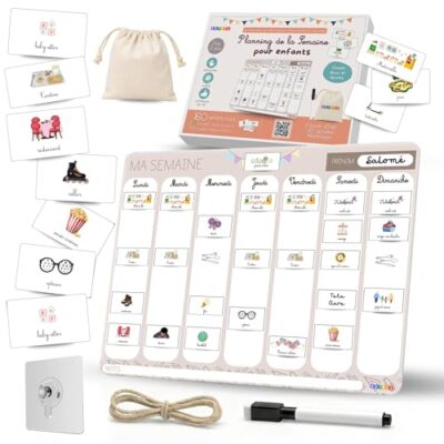 Calendrier educatif enfant magnétique avec 160 aimants