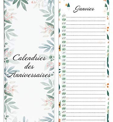 Calendrier perpetuel enfant mural des anniversaires en francais