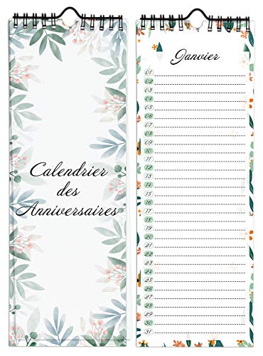 Calendrier perpetuel enfant mural des anniversaires en francais
