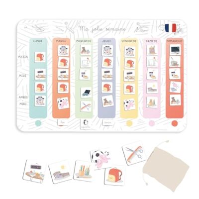 Calendrier perpetuel enfant semainier magnétique