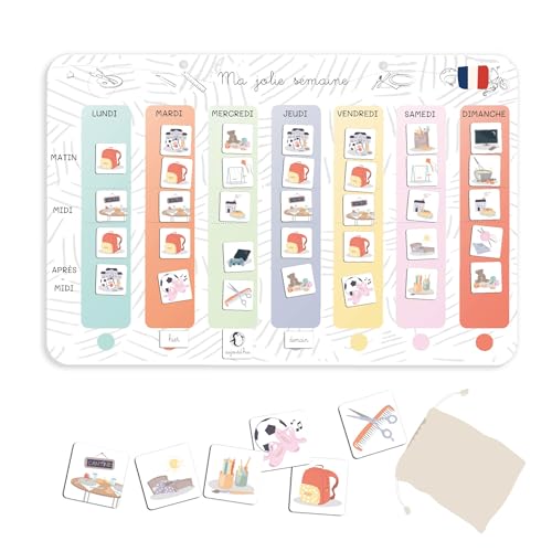Calendrier perpetuel enfant semainier magnétique