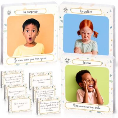 Cartes des emotions enfant GREES, coffret de 104 cartes