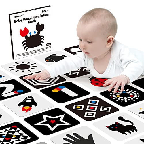 Cartes noir et blanc bébé hahaland, 20 cartes visuelles
