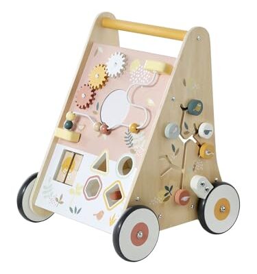 Chariot de marche bebe en bois Savania avec freins