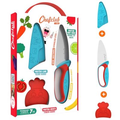 Couteau enfant cuisine securise avec protege doigts