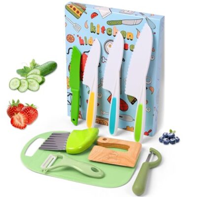 Couteau enfant cuisine securise HOTUT, set 9 pieces