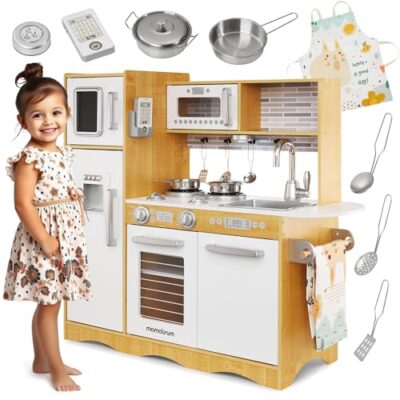 Cuisine enfant en bois grande taille avec LED et accessoires