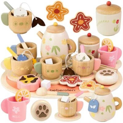 Dinette en bois enfant service à thé ours Beberolen