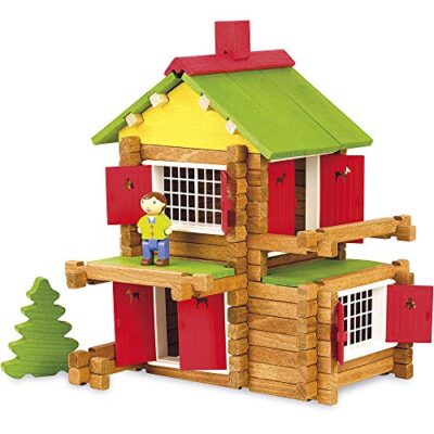 Jeu de construction en bois enfant chalet 135 pièces