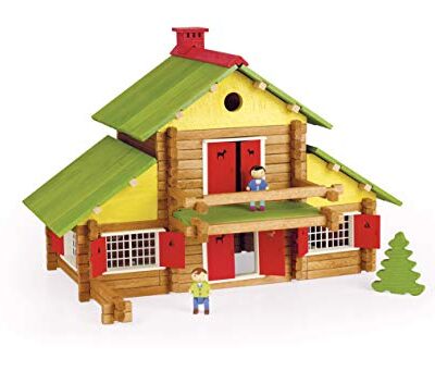 Jeu de construction en bois enfant chalet suisse 240 pièces
