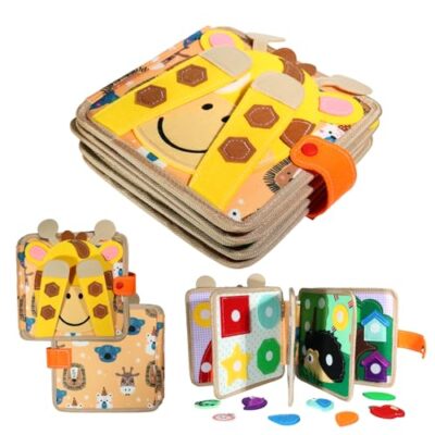 Livre Montessori enfant en feutre busy board orange