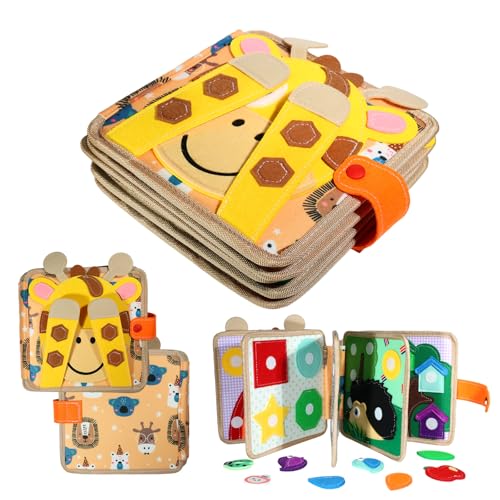 Livre Montessori enfant en feutre busy board orange