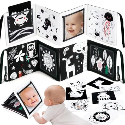 Livre noir et blanc pour cartes contrastees bebe eveil