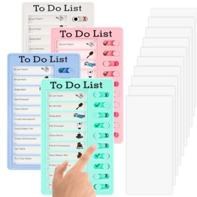 Lot de 4 tableau des taches enfant et mémo checklist