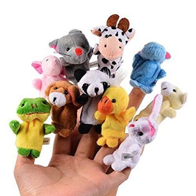 marionnette a doigt enfant lot de 10 animaux colorés