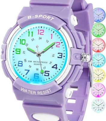 Montre enfant apprentissage heure à lumières colorées