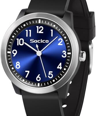 Montre enfant garcon aiguilles analogique étanche bleu noir