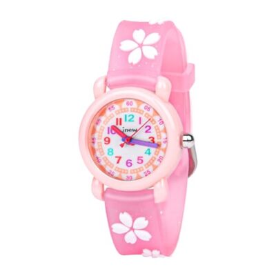 Montre pédagogique enfant Vicloon rose à dessin animé 3D