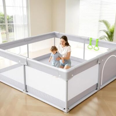 Parc bebe pliable style gris 120×120 cm Julrrimg