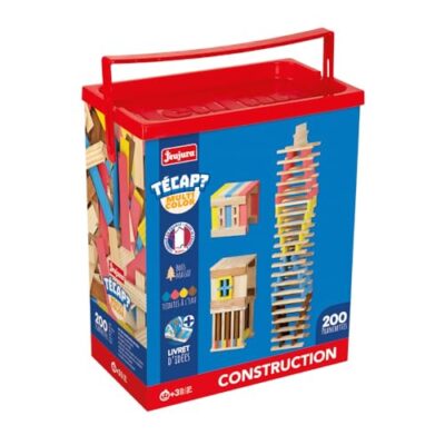 Planchettes de construction en bois multicolores 200 pièces